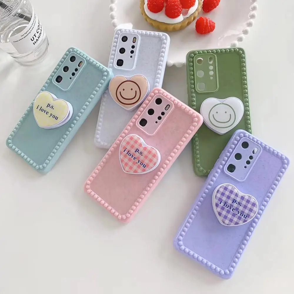 Корейский популярный складной 3D-чехол Love Smiley с подставкой для телефона Huawei P30 P40 Pro