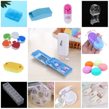 

7 Day Mini Weekly Tablet Pill Box Case Travel Medicine Holder Storage Organizer Container Pill Box Splitters 1pc Color Random