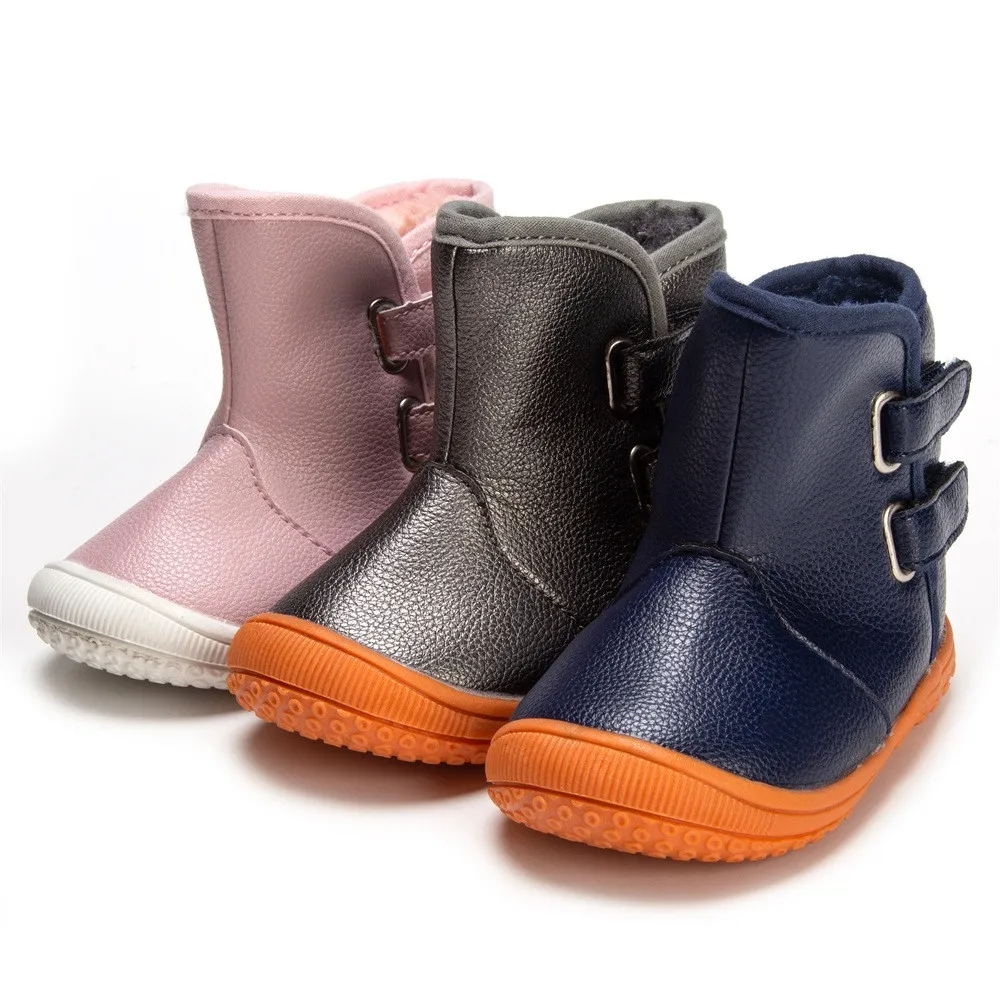 Зимние детские зимние ботинки для новорожденных девочек модные кожаные ботинки детская спортивная обувь с хлопковой подкладкой zapatos de mujer#3