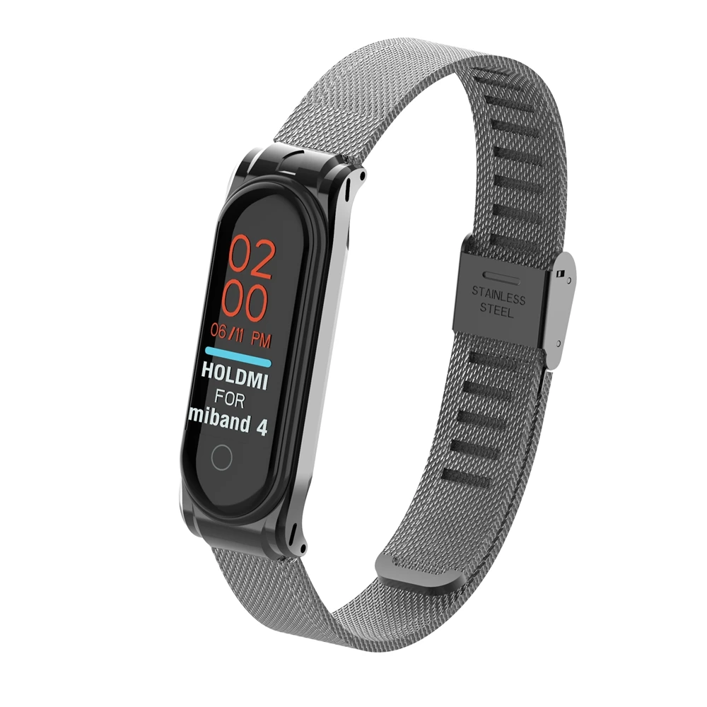 Buckle Black YUEDAER mi Band 4 металлический ремешок для Xiaomi mi Band 4 ремешок браслет из нержавеющей стали mi Band 4 ремешки на запястье mi lanese Loop mi Band 4 - Цвет: Buckle Black