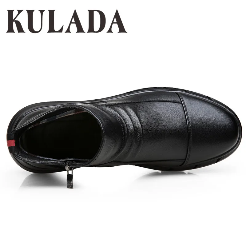 KULADA коллекция 2019 года Мужская зимняя обувь кожаные водонепроницаемые ботинки
