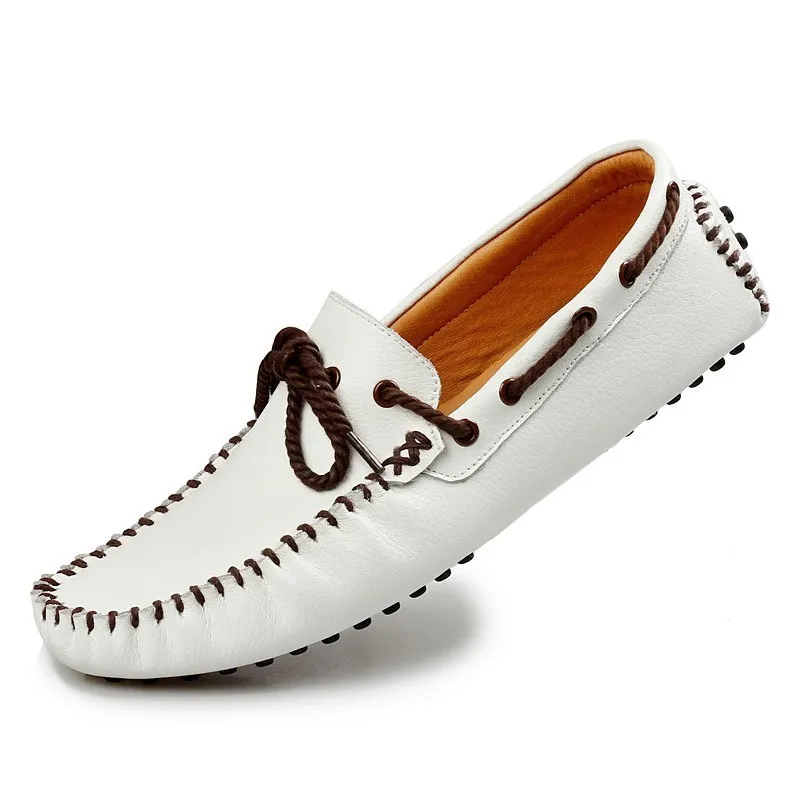 Casual Shoes Leather Shoes Men Autumn British Style Loafers Low Cut Lacing