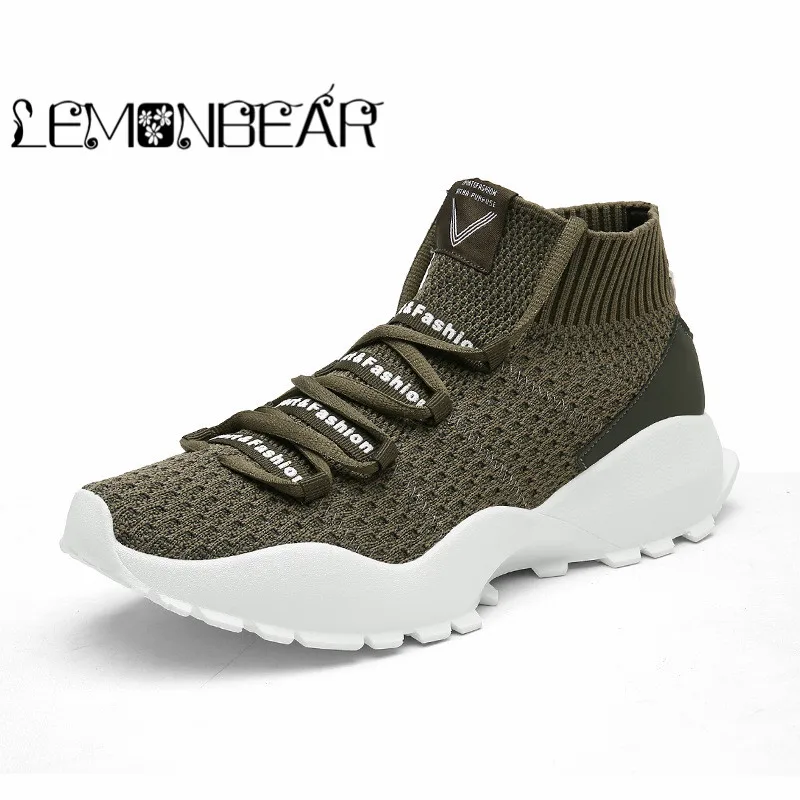 

Autumn winter Men's Casual Shoes Breathable Mesh Slip On Male Fashion Trainers Footwear Walking Men's Tie shoes lace up lightly