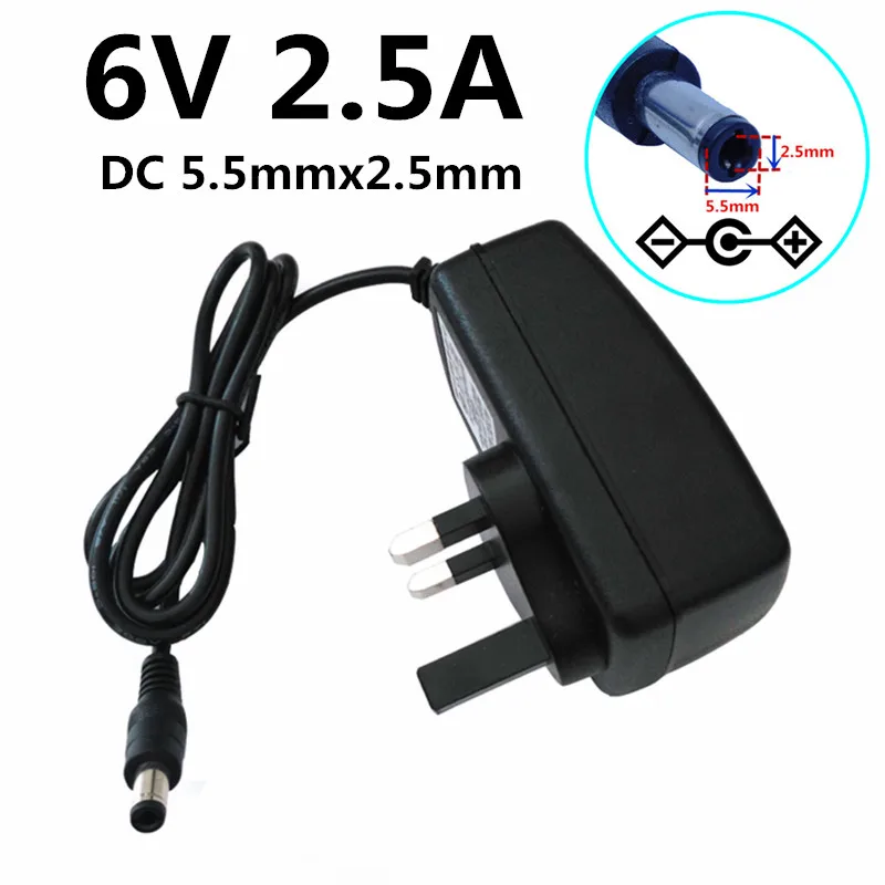 Штепсельная Вилка стандарта США/ЕС/Великобритании 6 в 2500ма адаптер питания