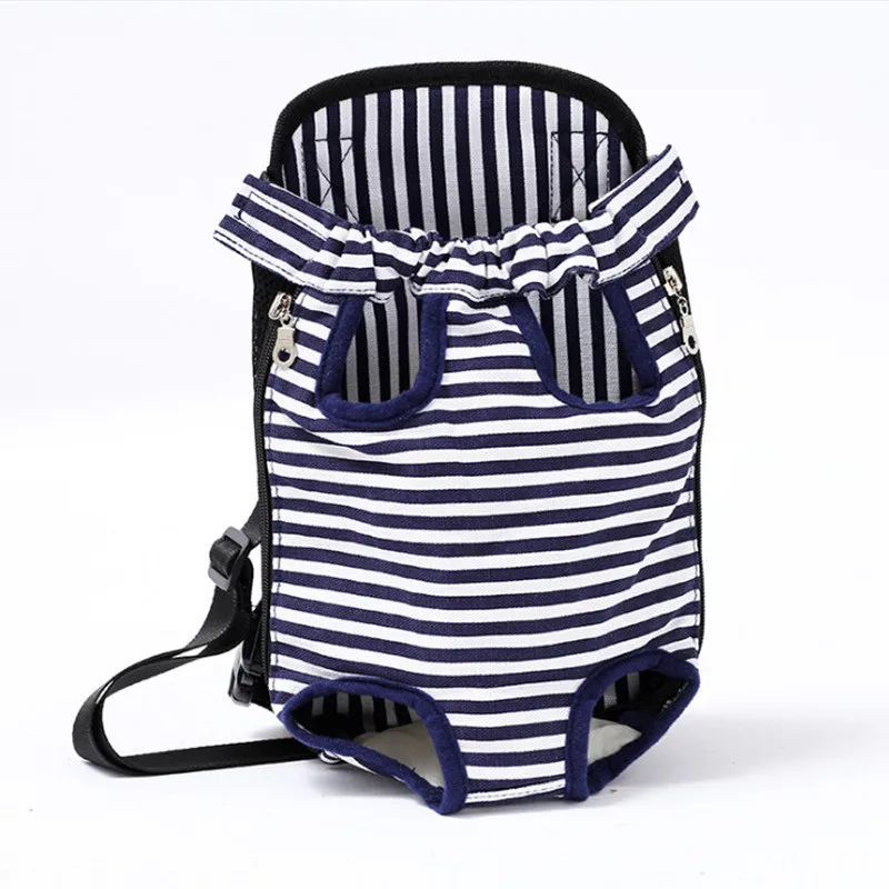 Breathable Pet Dog Carrier Backpack Canvas Mesh Outdoor Travel Carry Bag Shoulder Handle Bags for Small Dog Cats Chihuahua - Цвет: Stripe