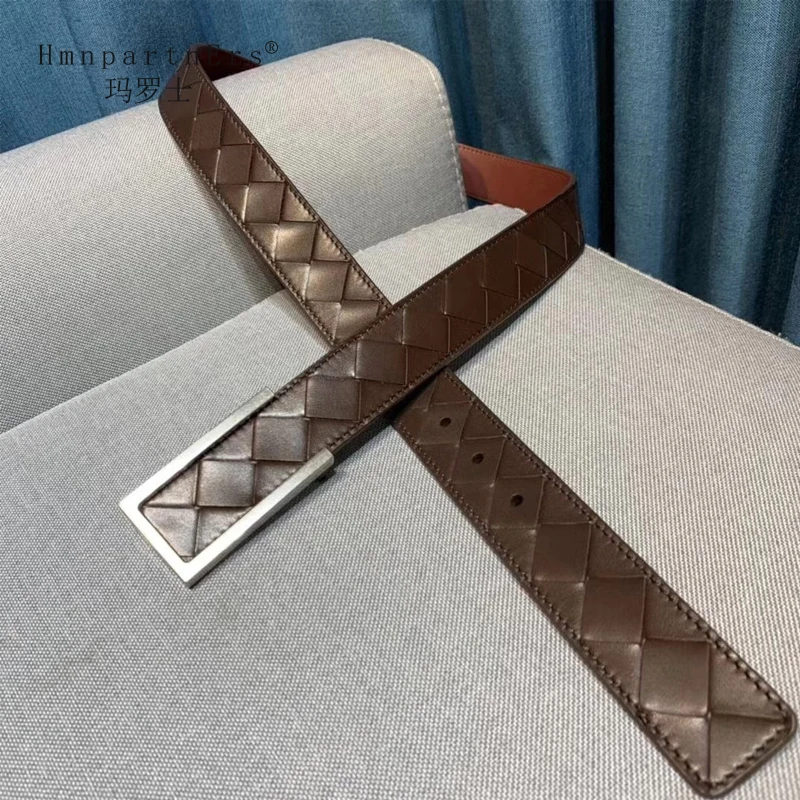 

Hmn Partn Ers Women Cowskin Genuine Leather Belts Fashion Woven High Quality Alloy Buckle Cowhide Designer Belt Width 3.0cm
