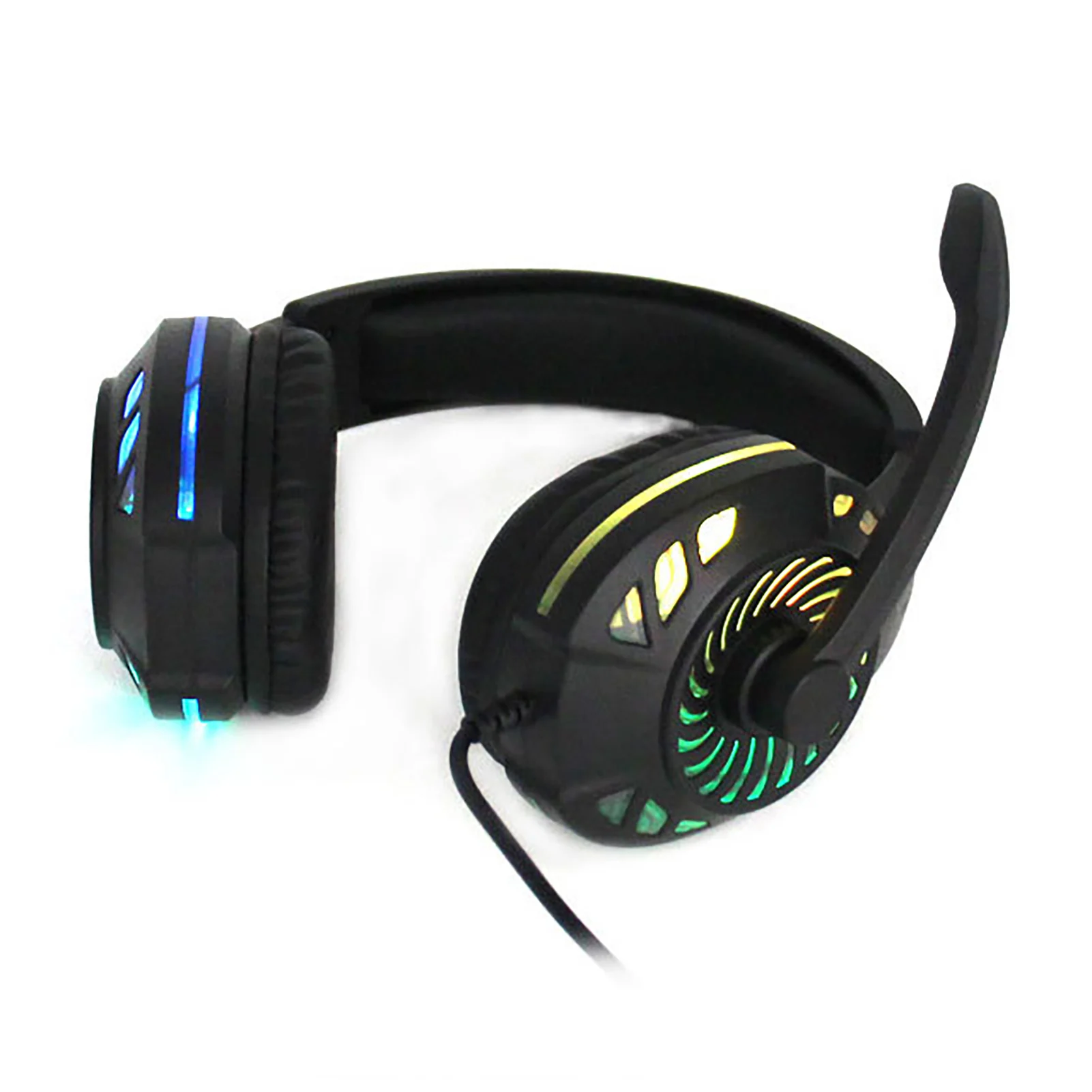 USB Wired LED Luminous Stereo Sound Headset Gaming Headphone with Microphone