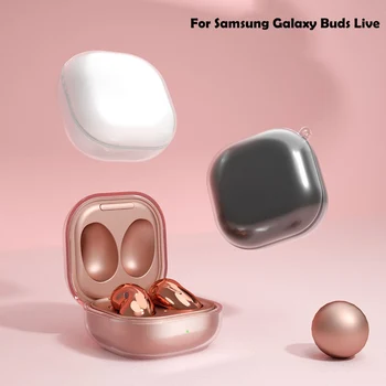 

Mini Transparent TPU Cover For Galaxy Buds Live Wireless Earphone Shockproof Soft Protective Earphone Cover Shell with Buckle