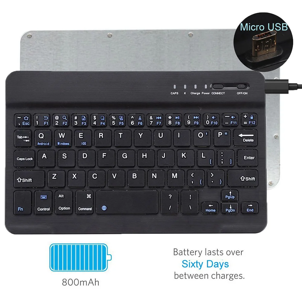 Compact Wireless Bluetooth Keyboard – Ultra Slim Design for Tablets and Smartphones