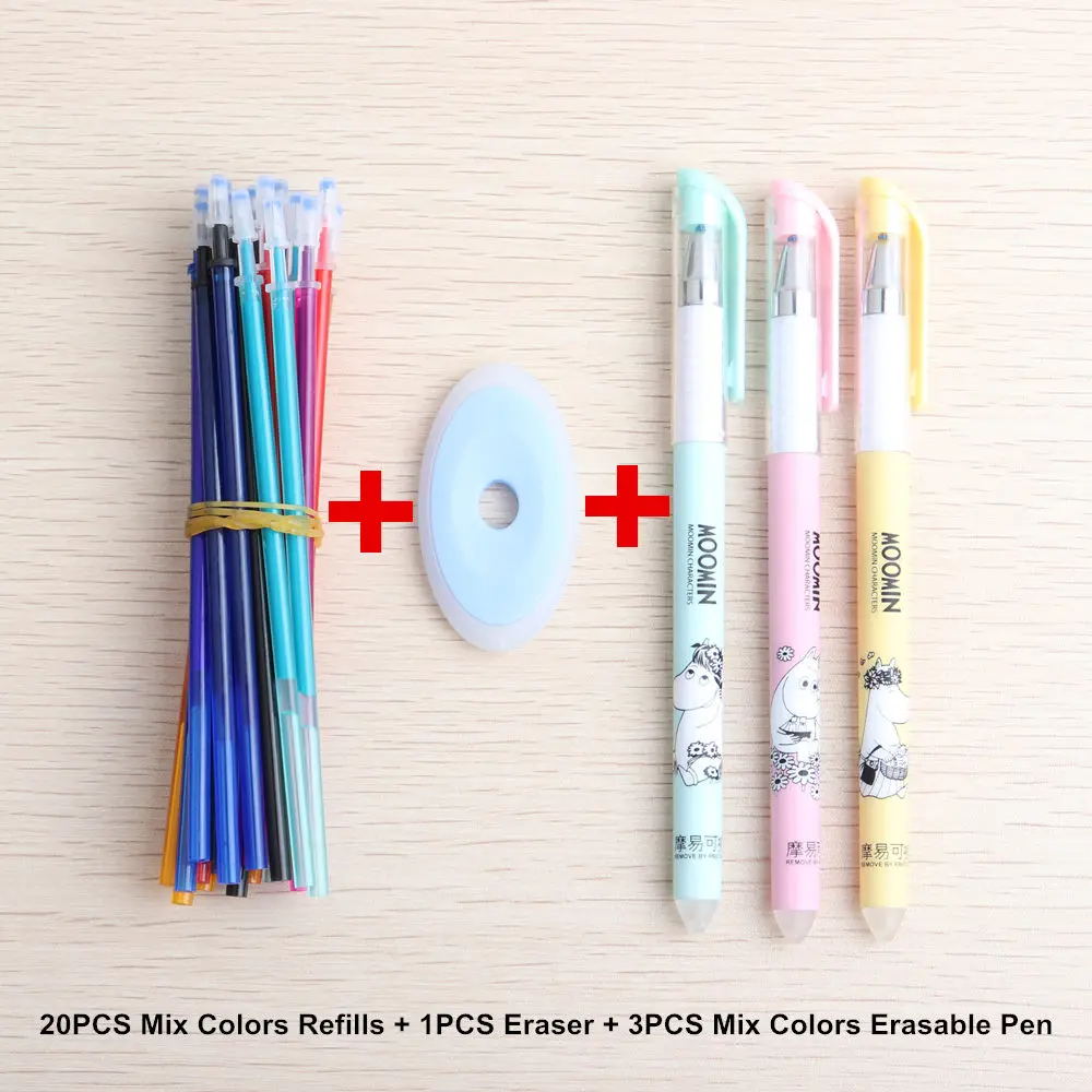 24Pcs Mix Color 6/24/50 шт./компл. kawaii стираемая ручка с заправляемым стержнем для офиса стержни 0,5 мм гелевая ручка стержни гелевые ручки комплект моющиеся ручки офисные школьные принадлежности, блокноты - Цвет: 24Pcs Mix Color