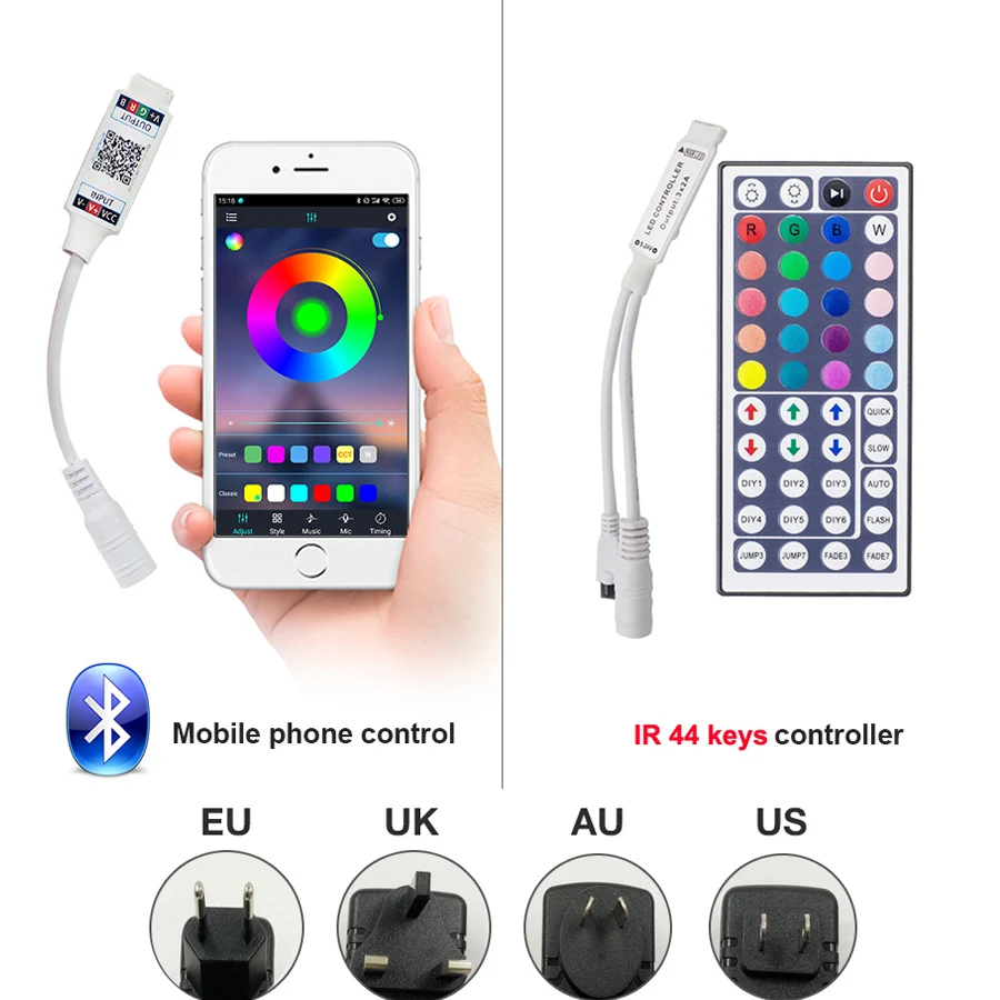 5 м 10 м SMD5050 Bluetooth Светодиодная лента RGB светодиодный светильник лента DC12V водонепроницаемый Светодиодный светильник Гибкая Диодная лента с контроллером Bluetooth