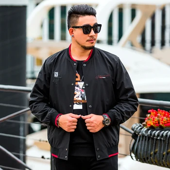 

Large size men autumn spring new jacket single-breasted embroidery men jacket loose brand high quality new jacket