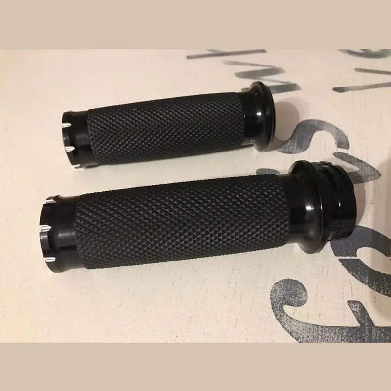 Feardevil 25MM Motorcycle Handlebar Grips Aluminum Part Black for Motorbike Harley 883 1200 Cruiser Bobber Chopper Custom