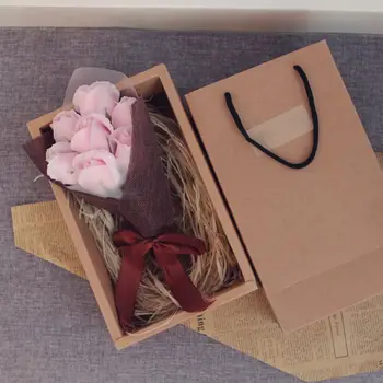 

Festival Soap Flower Creative Beautiful Handmade Soap Rose Flower Box Hardcover Birthday Gifts Girl Mom Mother's Day W1