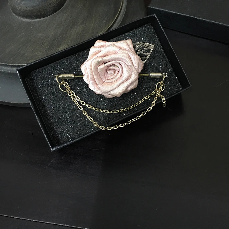 Flower Brooches Для мужчин Для женщин Ленточки нагрудные галстук-бабочка на булавке брошь на свадьбу, костюм вечерние пальто куртка сплав розы Цепи Броши со стразами для корсажа - Цвет: Flower Brooches