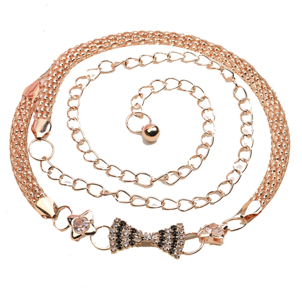 2019 Fashion Girls Waist Metal Chain Style Gold Plated Belt Women Circle String Designer Belts Ladies 907 | Аксессуары для одежды