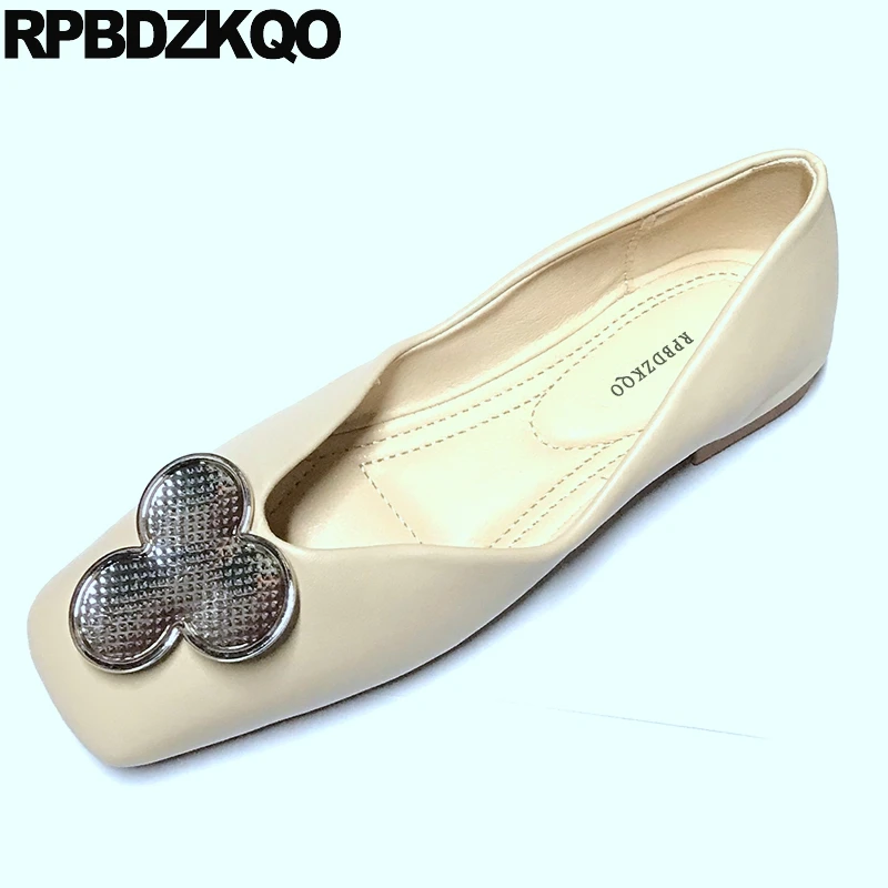 

designer metal china 2019 chinese korean slip on comfortable soft ballet flats women shallow square toe ballerina shoes ladies