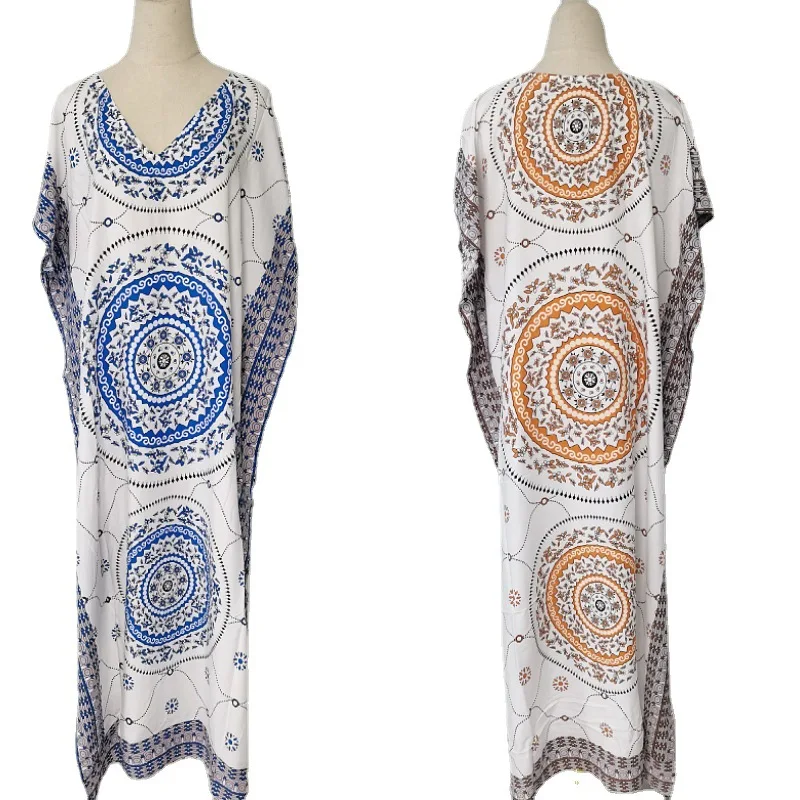 Dashiki Large Size Loose Bat Sleeve African Long Skirt Fashion Printed Ladies Robe 2022 Spring New African Women