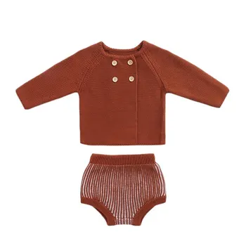 

Long Sleeve Autumn Cotton Baby Boy Lantern Shorts+Cardigan Sweater Coat 3 6 9 12 18 24 Month Baby Girls Clothes OBS204025