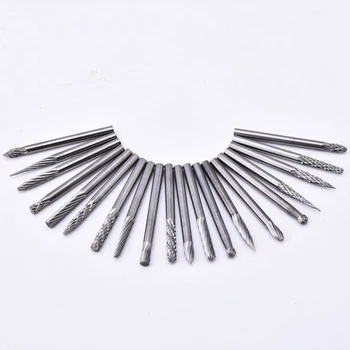 

20Pcs Tungsten Steel Rotary Tool Burr Shank Die Grinder Shank Set 3*3mm Point Burr For Fast Material Removal And A Rougher