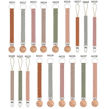 

Infant Dummy Pacifier Clips Cotton Linen Wave Point Soother Holder Nursing Teether Dummy Clip Nipple Holder Baby Pacifier Chain