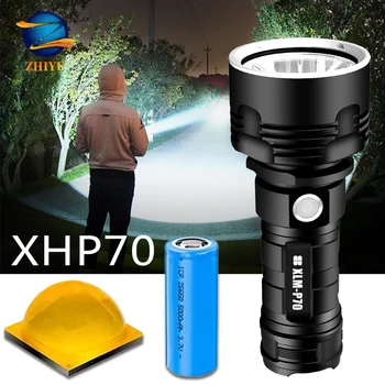 

Super Powerful XHP70 LED Flashlight XM-L2 Outdoor LightingTactical Torch USB Rechargeable Waterproof Lamp Ultra Bright Lantern