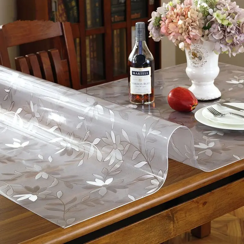 

PVC Transparent Table Cloth Rectangular Table Cloth Tea Desk Waterproof Ironing Desk Tablecloth Wedding Hotel Dining Desk Mat