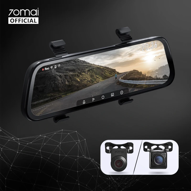 2020 Новый 9,35 дюймовый полный экран 70mai камера заднего вида широкий 1080P авто камера 130FOV 70mai зеркало Автомобильный рекордер поток медиа Автомобильный видеорегистратор|Видеорегистраторы|   | АлиЭкспресс