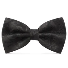Новая мода мужские галстуки для свадьба двойной ткани черный цветок бабочка с узором для клуба банкета бабочка галстук с подарочной коробкой
