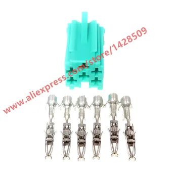 

5 Sets 6 Pin Aux Stereo Socket Auto Electric Car Automobile Audio Connector For VW 4A0 972 643A 4A0972643A
