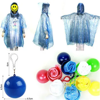

Disposable Raincoat Women Men Unisex Rain Jacket Poncho Rainwear Keyring Ball Raincoats Portable Plastic Keyring Ball Rain Cover