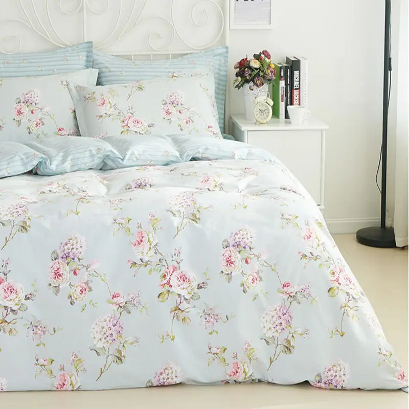 Комплект постельного белья из льна с цветочным принтом|duvet cover|duvet cover salesbed |