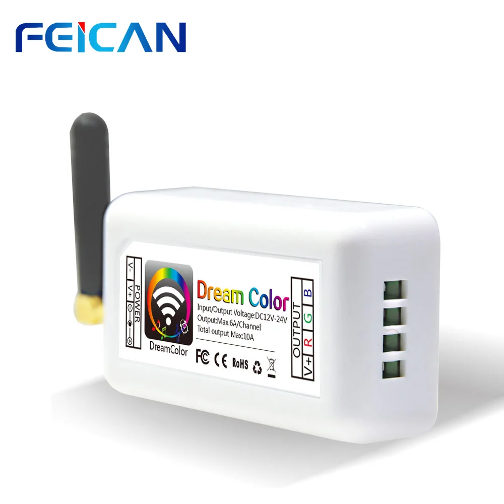 

Mini RGB Wifi LED Controller DC12-24V 12A 3Channel RGB Controller By Android and IOS APP For SMD3528 5050 LED Strip Light