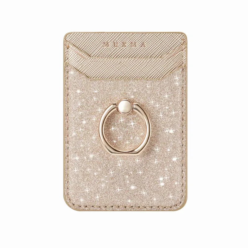 Самоклеющиеся мраморные наклейки для телефона с карманом для карт, держатель для телефона для iPhone 11 11 Pro Max XR, кошелек, ID стикер, модные женские чехлы - Цвет: Bling-Gold
