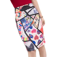 Женские юбки с цифровым принтом в стиле Харадзюку, женская элегантная юбка-карандаш с высокой талией и разрезом в виде кота, персикового сердца, цветка, птицы из мультфильма