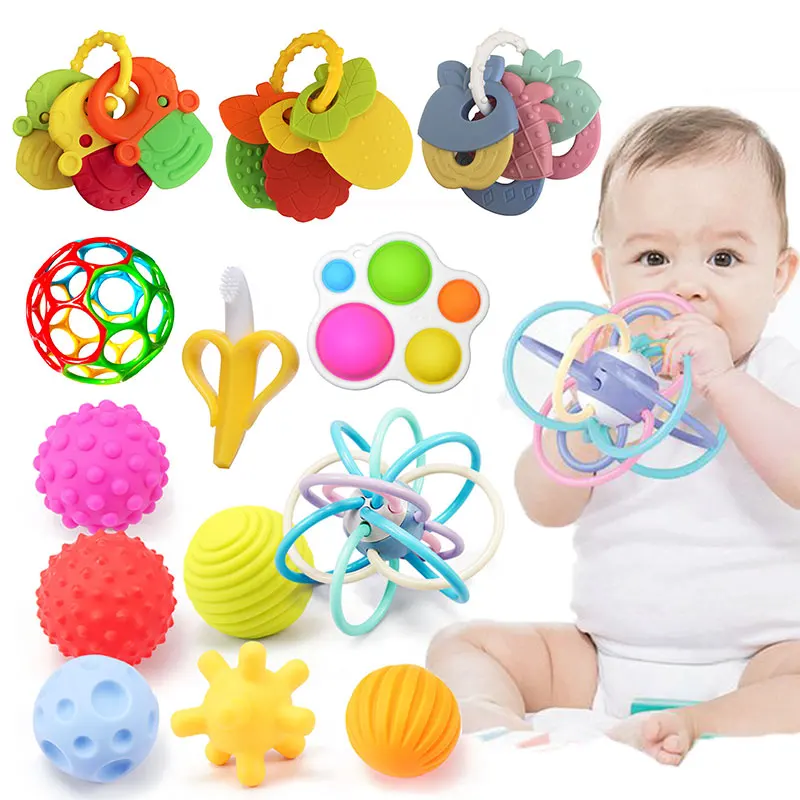 Educational Infant Toys Ball Baby Toys 0 12 Months Rattles Bed Bell Teethers For Teeth Newborn Candy Develop Toy For Babies|Baby Rattles & Mobiles| - AliExpress