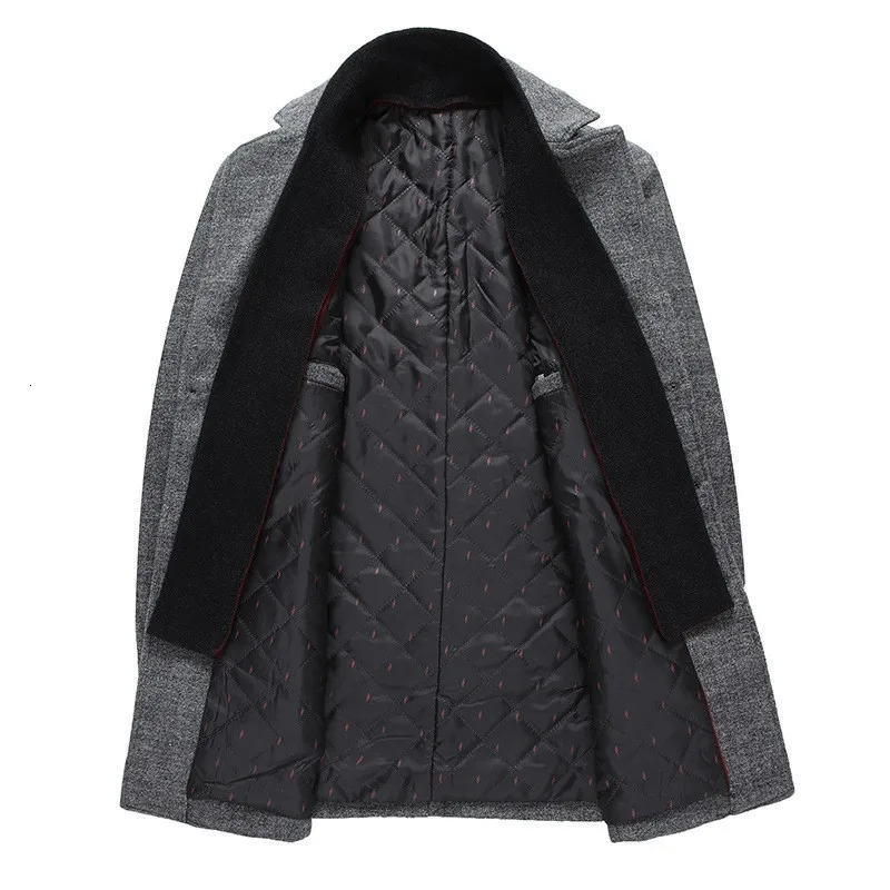 Умные повседневные однобортные мужские шерстяные пальто с длинным рукавом и