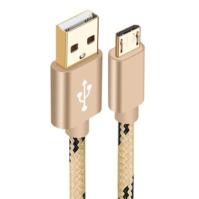Нейлоновый Кабель Micro-USB в оплетке, 1 м, синхронизация данных, USB кабель для зарядки samsung, huawei, Xiaomi, LG, htc, Android, кабели для передачи данных для мобильных телефонов - Цвет: jin