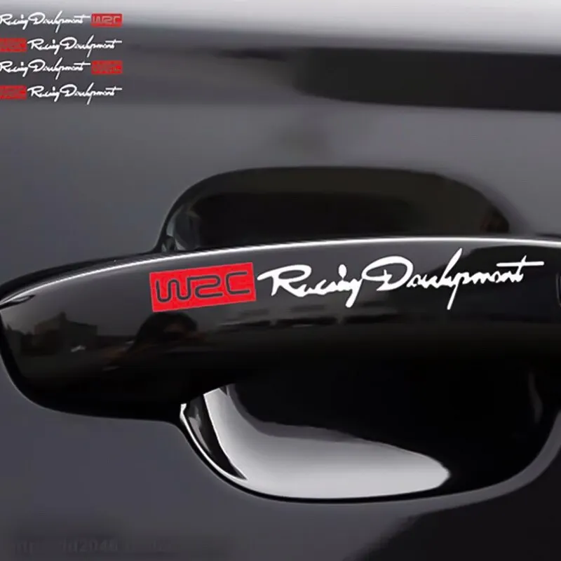 TOSPRA автомобильный Стайлинг Мода WRC разработка креативная ручка двери автомобиля двойной цвет дизайн наклейки Авто ручка наклейки 4 шт./компл