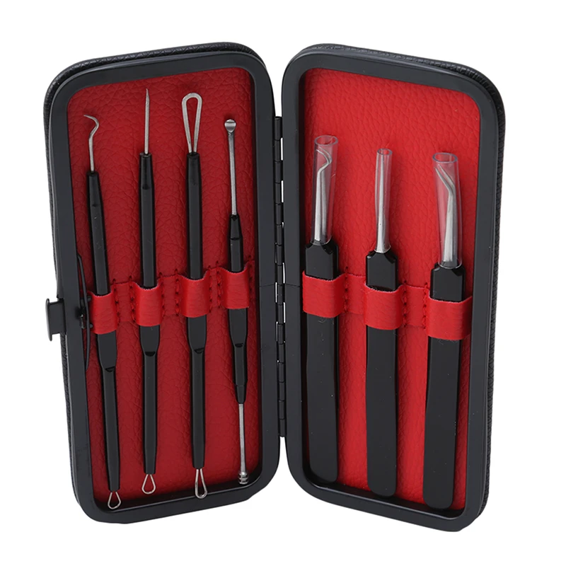 7PCS Acne Tweezer Comedo Machine Set And Brands Removal Pimple Needle Blackhead Remover Black Head Extractor Comedone Tool