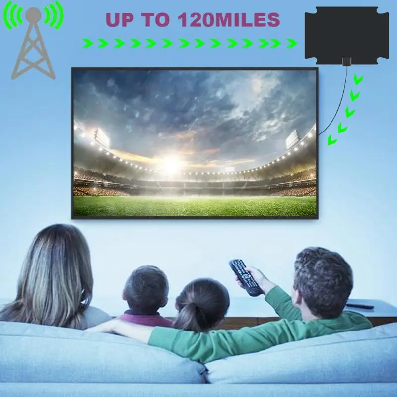 120 Miles ТВ антенна с высоким коэффициентом усиления HDTV цифровой усилитель ТВ-сигнала с усилителем