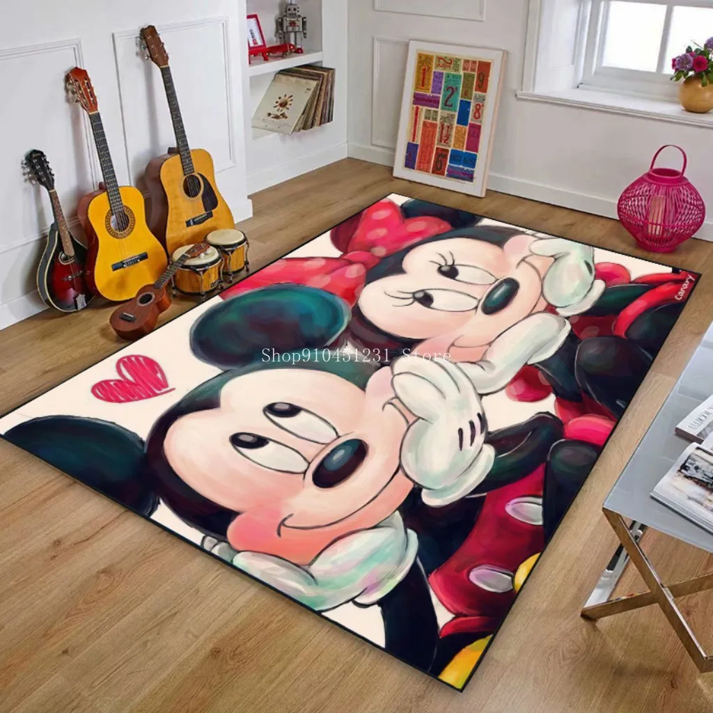 Disney Mickey Minnie Mouse Kids Playmat Washable Rug Mat for Boys Girls Living Room Modern Printing Geometric Floor Carpet | Дом и сад