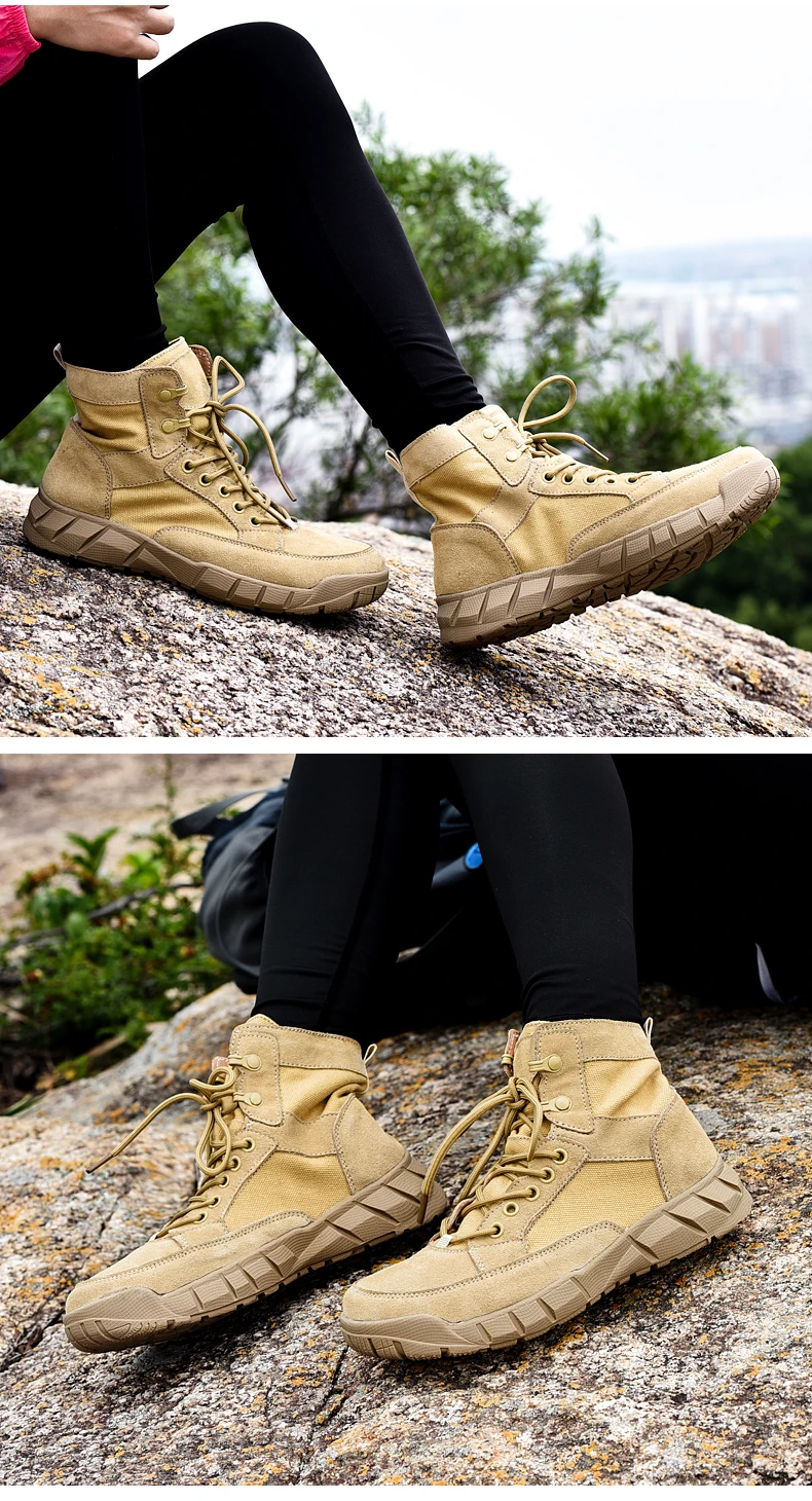 Golden Sapling Breathable Tactical Boots Military Men Retro Outdoor Trekking Shoes Classic Sports Hiking Tooling Men's Sneakers