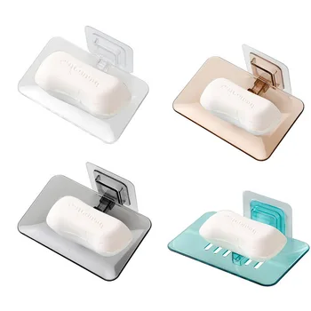 

1pc Magic No Free Sticker Bathroom Shower Soap Box Dish Storage Plate Tray Holder Case Tray Accessories Boxes Shelf Wall