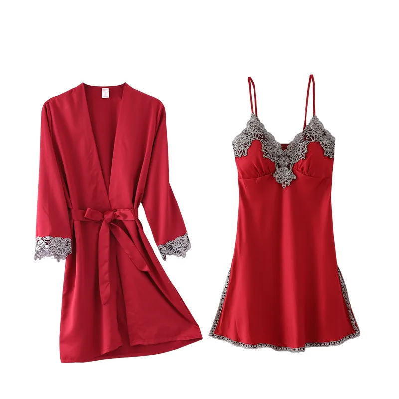 Womens Satin Robe Gown Set Satin Sexy Robe Gown Sets W Items Robe