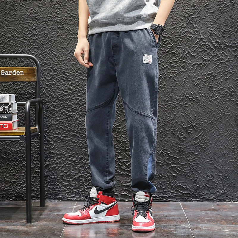 Designer Trousers Men Jeans Pants Punk Harem Pants Male Tracksuit Bottoms Black Jeans Japanese Streetwear Cargo Pants Casual