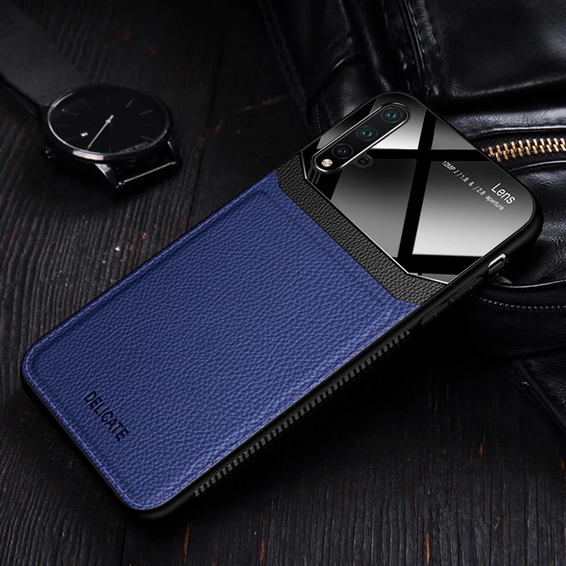 Зеркальный кожаный чехол Silkscreen для huawei P20 P30 Lite Pro Черный Роскошный чехол для huawei mate 20 Light 10 Lite mate 20 Pro 20X - Цвет: Blue