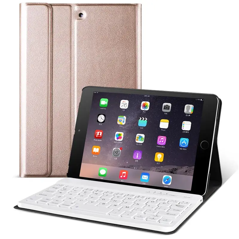 Для Apple iPad mini 1 2 3 чехол с клавиатурой 7,9 дюйма для iPad mini, чехол с клавиатурой, Ультратонкий Роскошный чехол с Bluetooth - Цвет: gold white