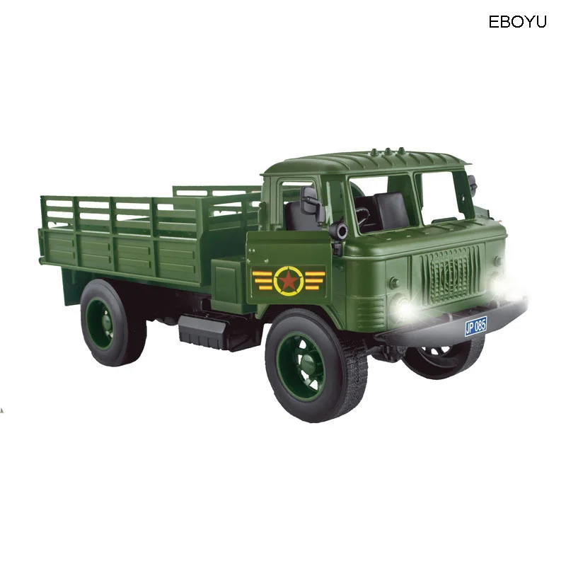 EBOYU 1:20 Pull and Go мини-грузовик, отлитый под давлением военный классический грузовик армейские автомобили игрушка Ретро металлическая коллекция транспортного средства 12003E
