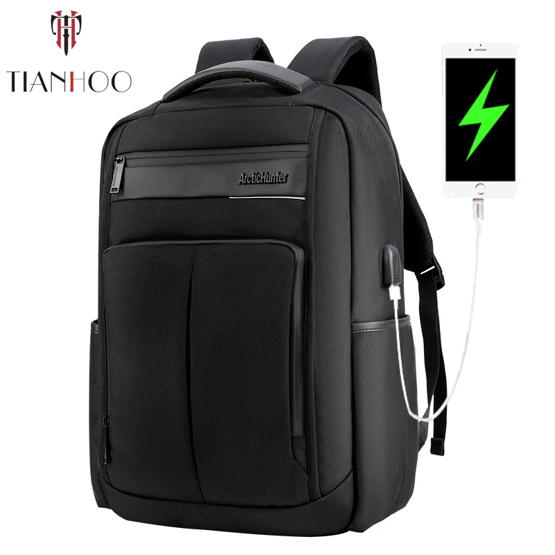 

TIANHOO High Quality Men Waterproof Oxford Cloth Backpacks Business Casual Laptop Decompression Backpack Bag